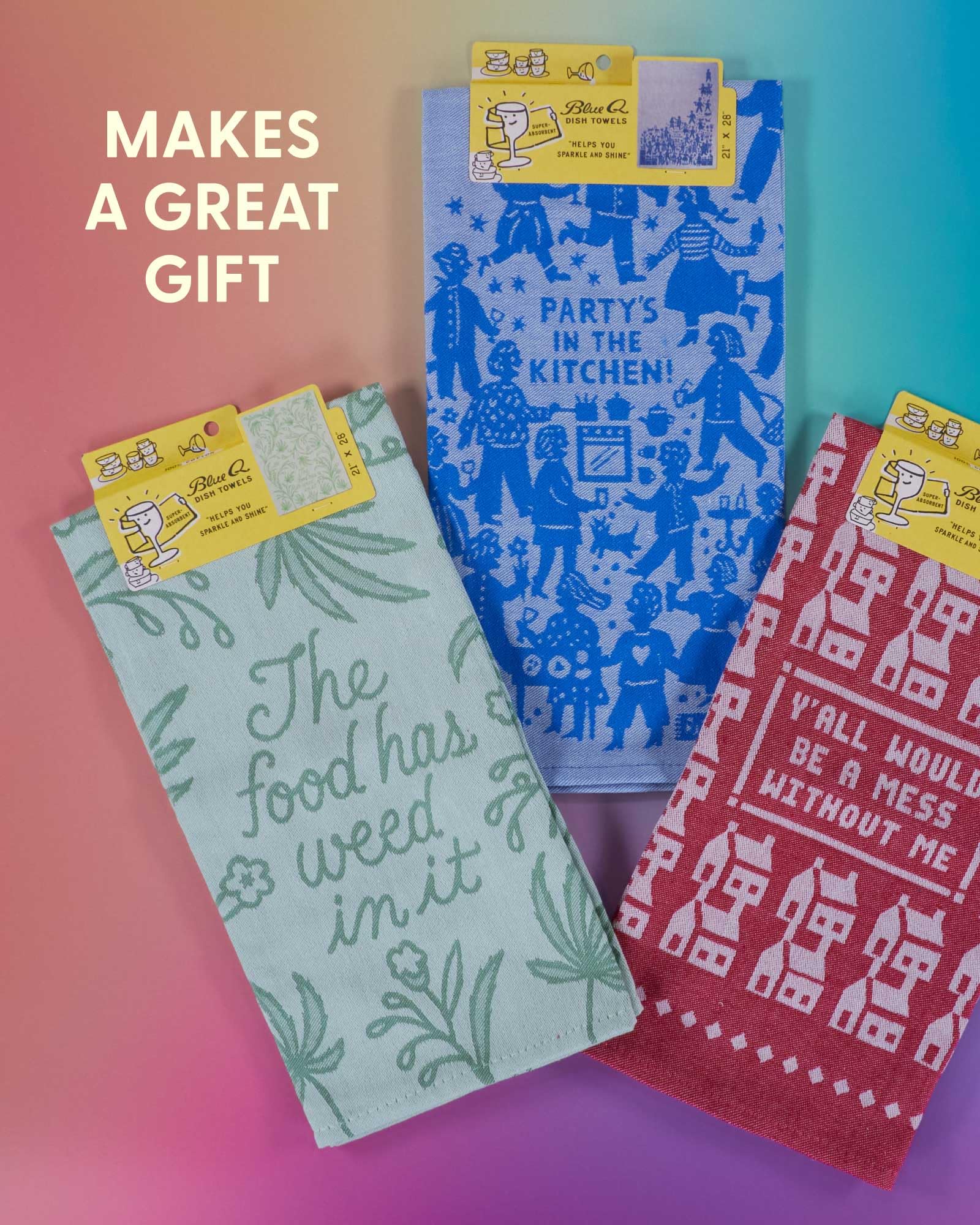 Amazon.com: Blue Q Fuck, I Love Cheese Woven Jacquard Dish Towel